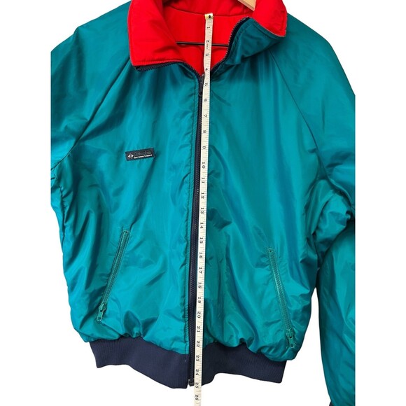 Vintage 1990s COLUMBIA Thinsulate Reversible Puffer Jacket Red Teal Men’s Large - Picture 10 of 16